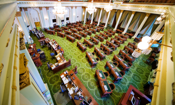 Empty Assembly Chambers at Sacramento Capitol