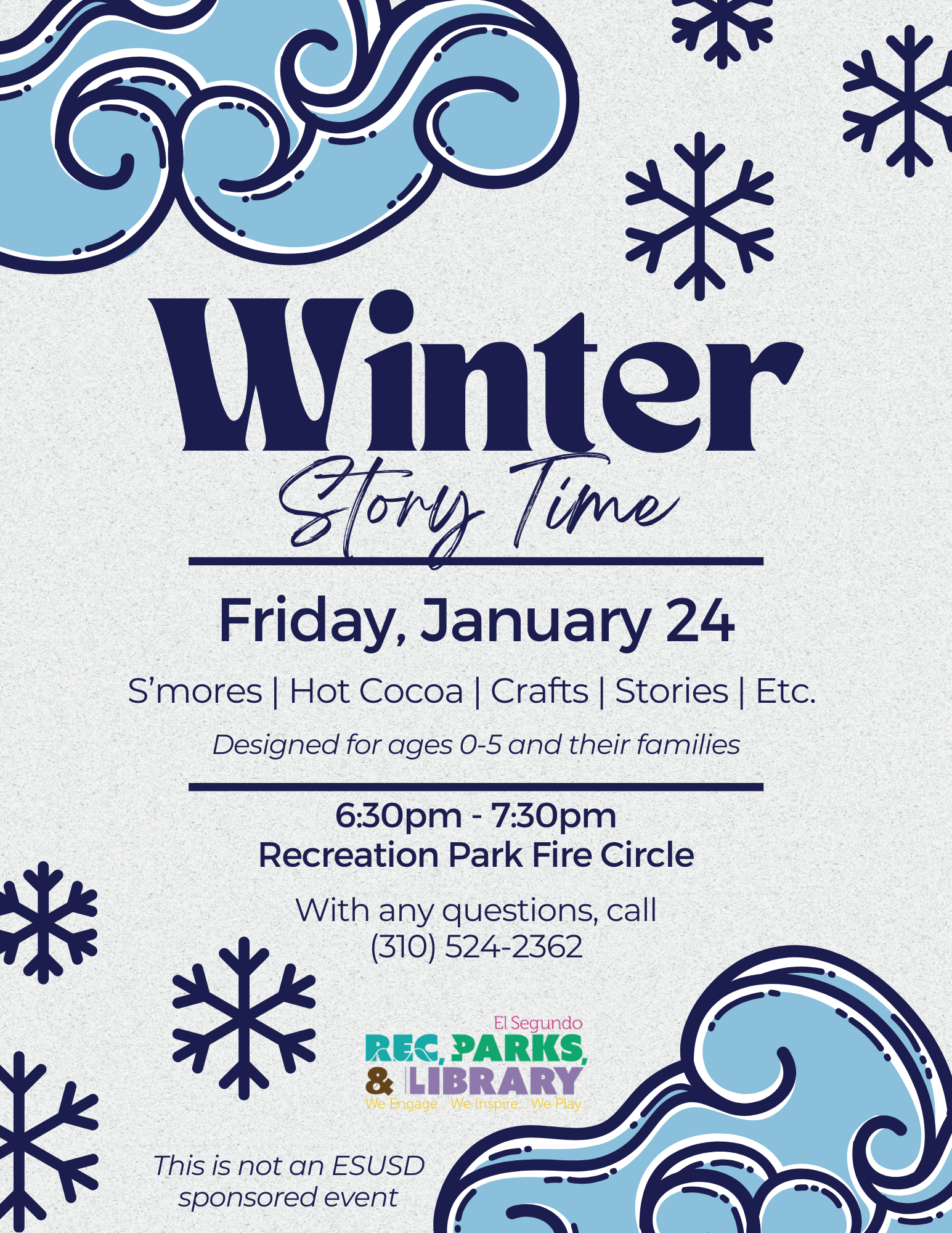 Winter Storytime Bonfire 2025 Flyer