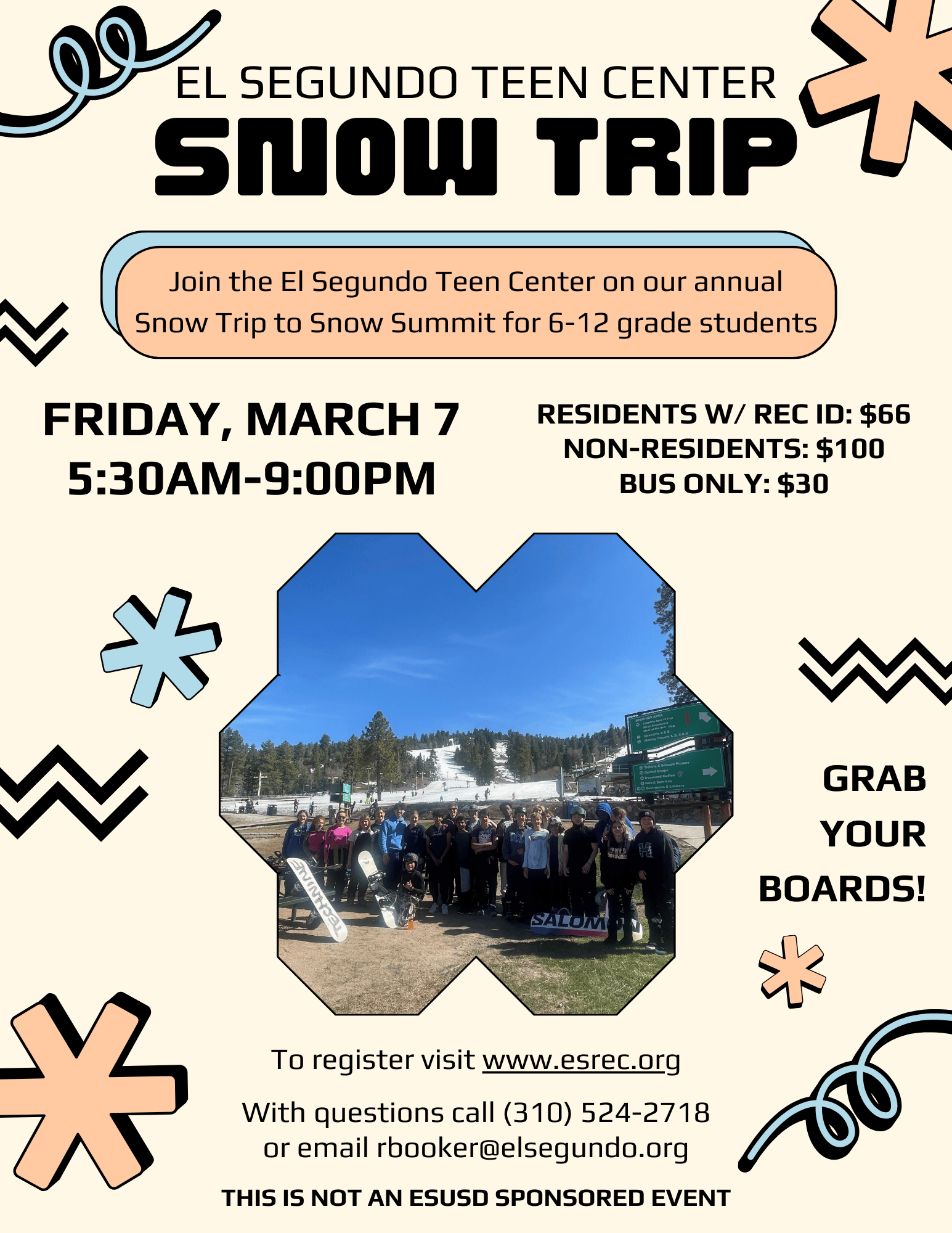 Snow Trip 2025 Flyer