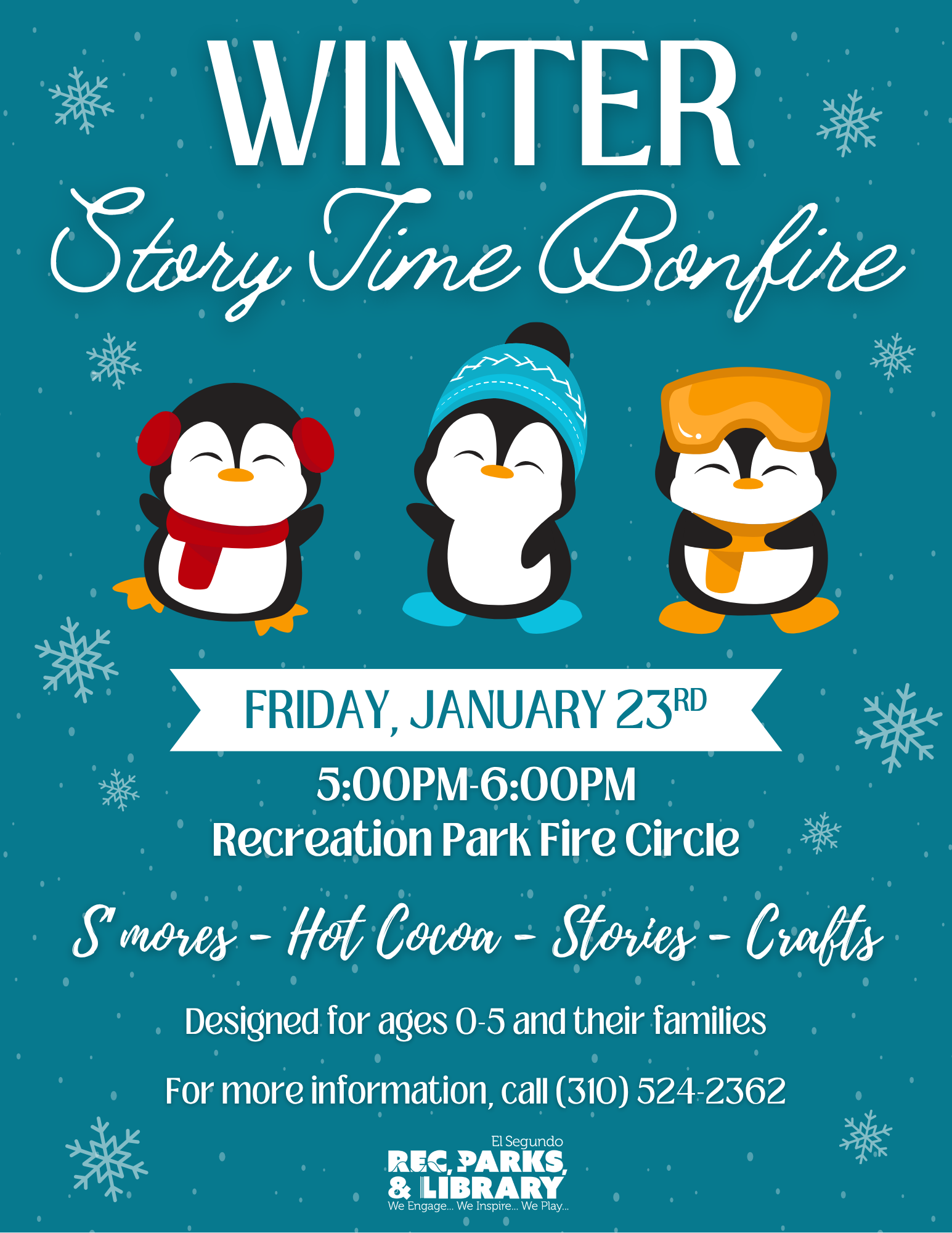 Winter Storytime Bonfire Flyer 2026