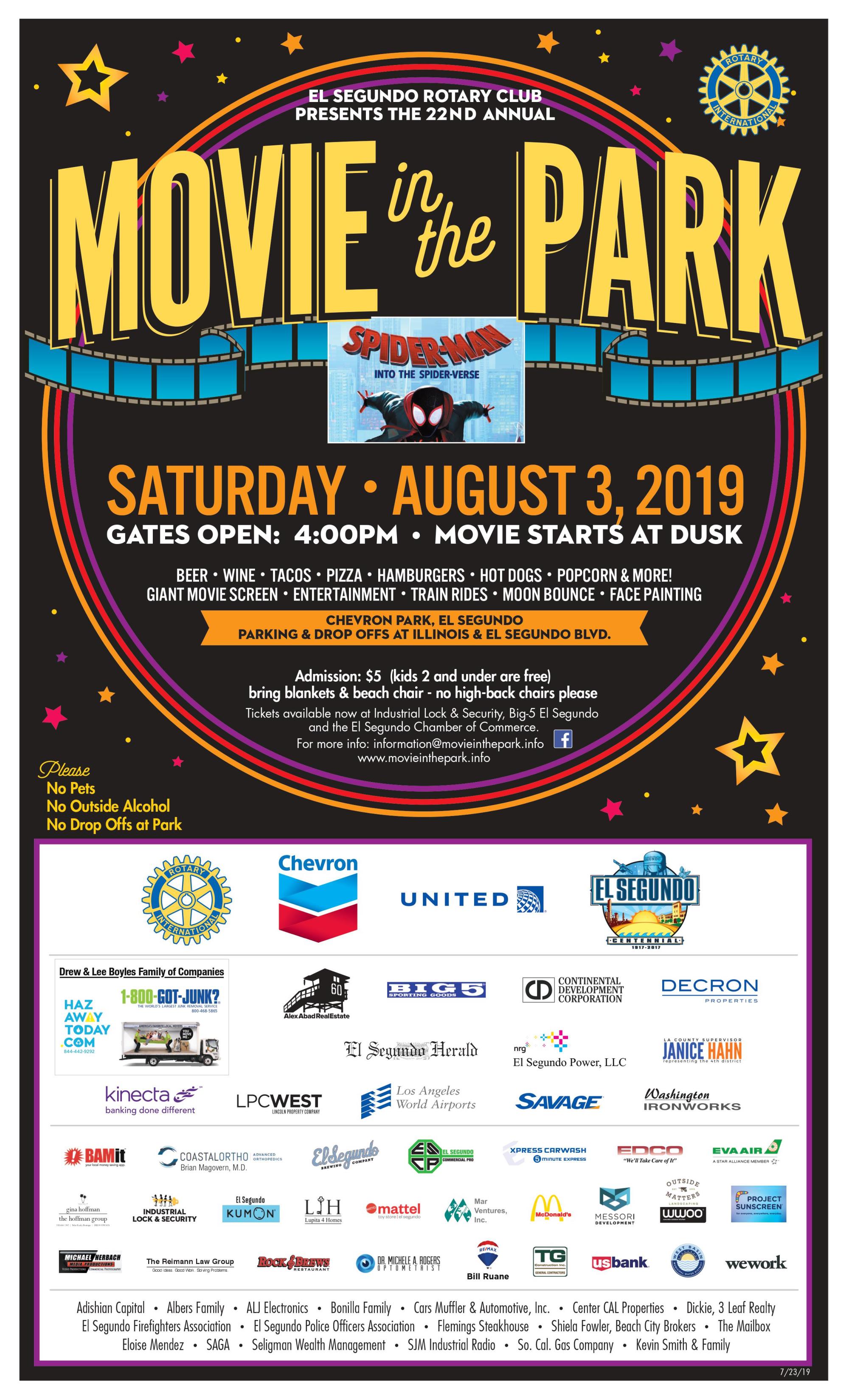 Movie in the Park flyer