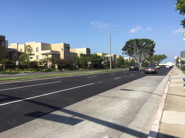 Recently paved El Segundo Blvd.