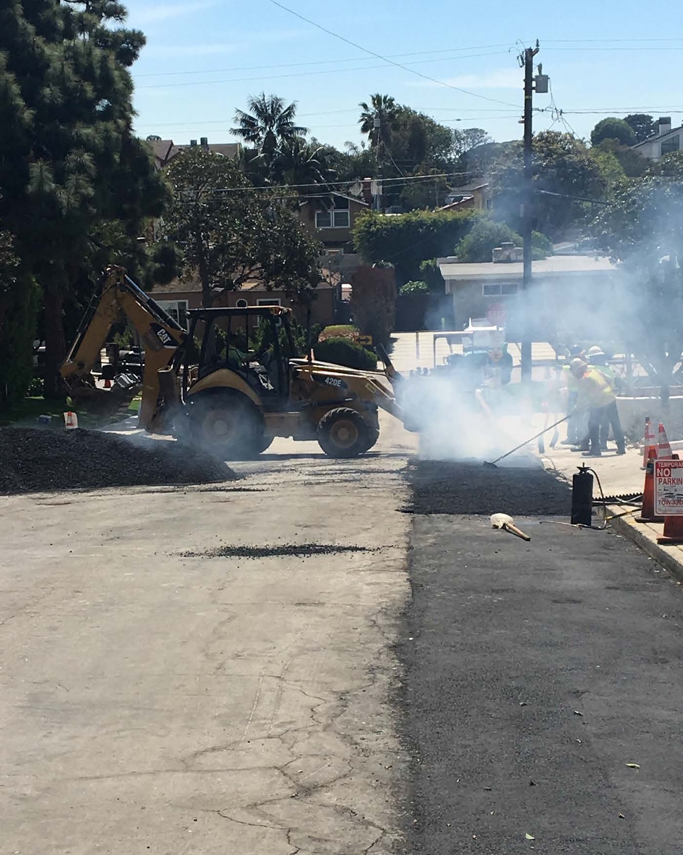 Trench paving on Cedar