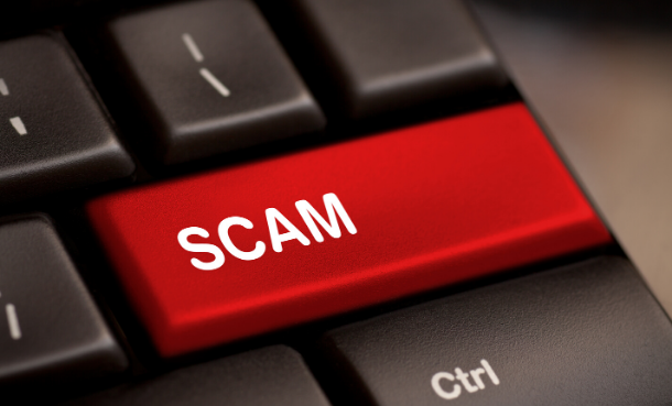 Scam button on computer