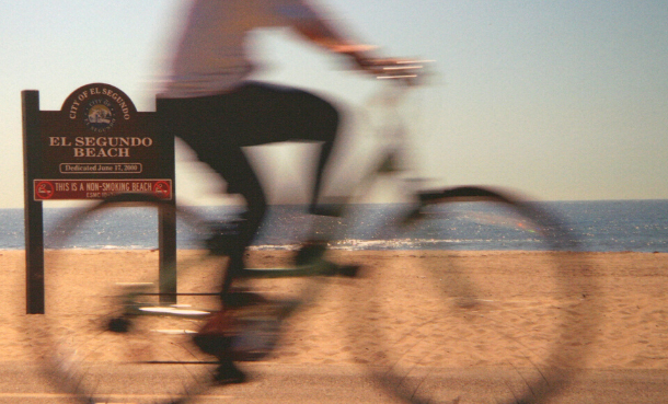 Bike riding along El Segundo Beach