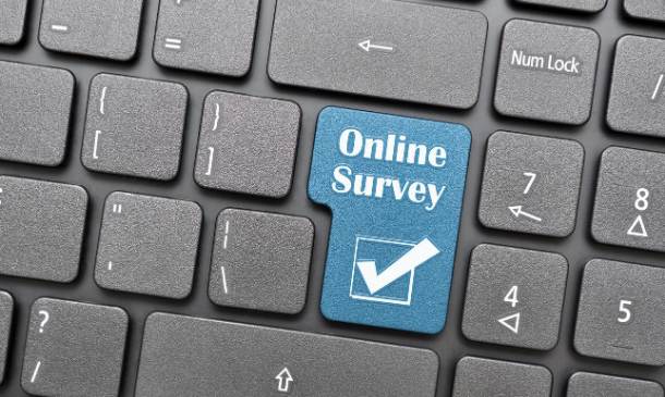 Online survey keyboard and button 